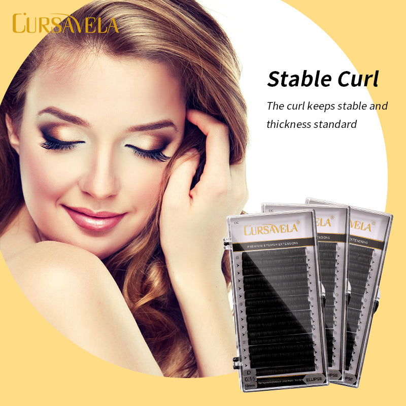 Cursavela Luxury Round Curl Eyelash Extensions for Natural to Dramatic Volume