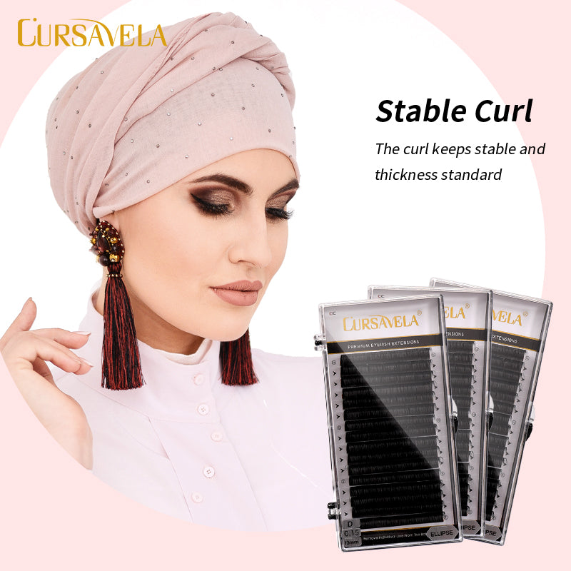 Cursavela Luxury Round Curl Eyelash Extensions for Natural to Dramatic Volume