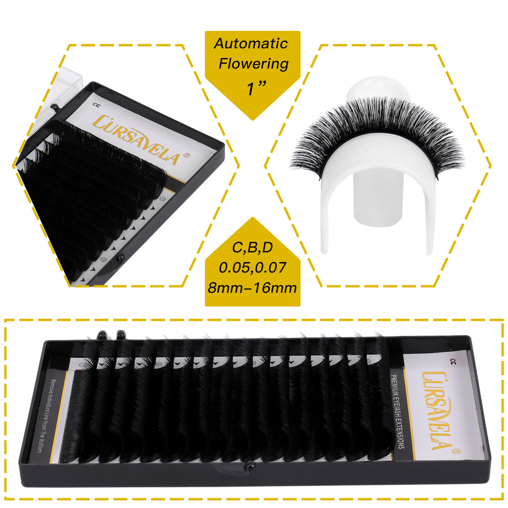Premium C-Curl Volume Eyelash Extensions - Fluffy & Full Look